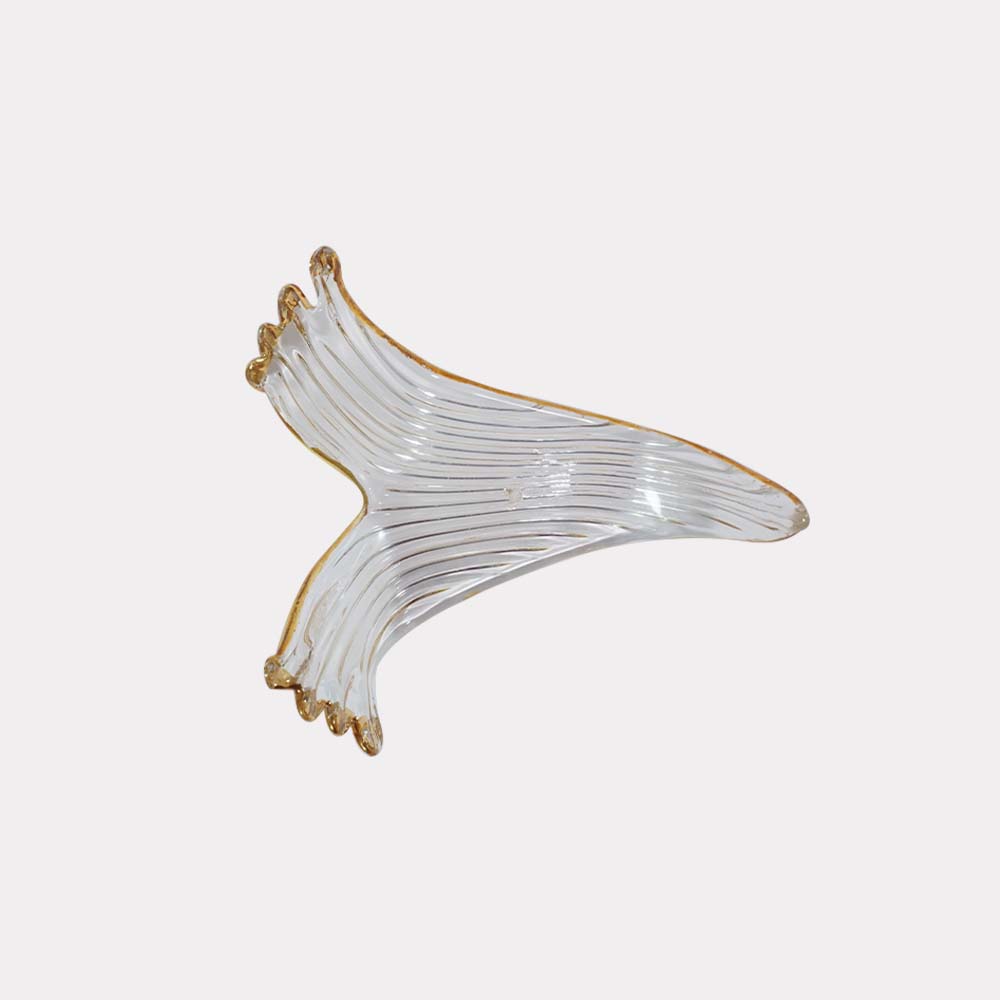 Borosilicate Glass Wave Drift Leaf – 125mm Clear | Lighting Component for Chandeliers