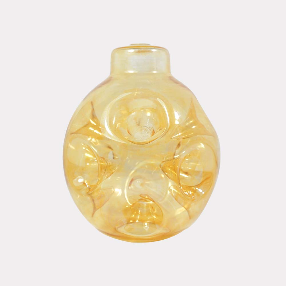 Gold Borosilicate Glass – 5 Inch Round Spiked Globe | Lighting Component for Chandeliers