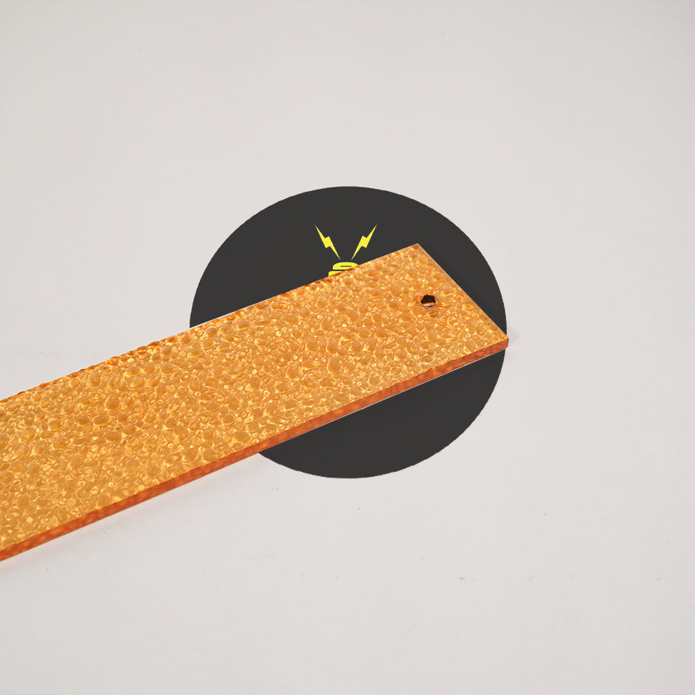 Borosilicate Glass Texture – Gold Finish 300mm | Lighting Component for Chandeliers | Per box 100 pcs