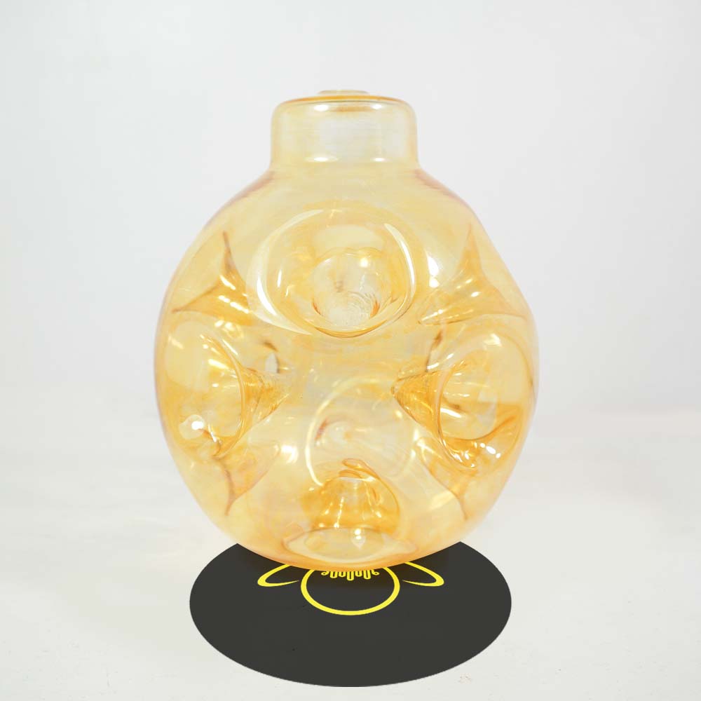 Gold Borosilicate Glass – 5 Inch Round Spiked Globe | Lighting Component for Chandeliers