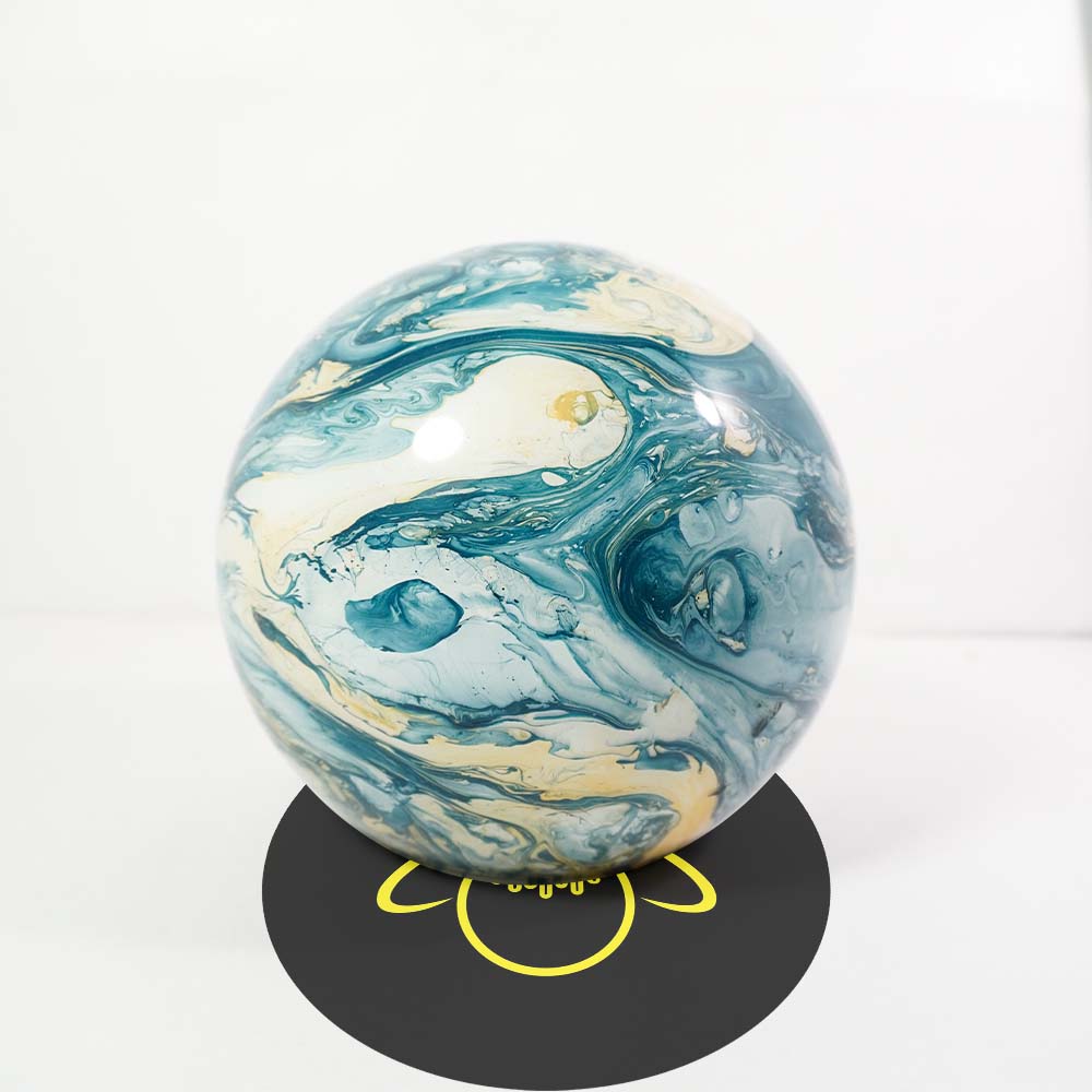 OceanMist Blue FluidFlow Borosilicate Glass Ball – 6 Inch Round | Lighting Component for Chandeliers