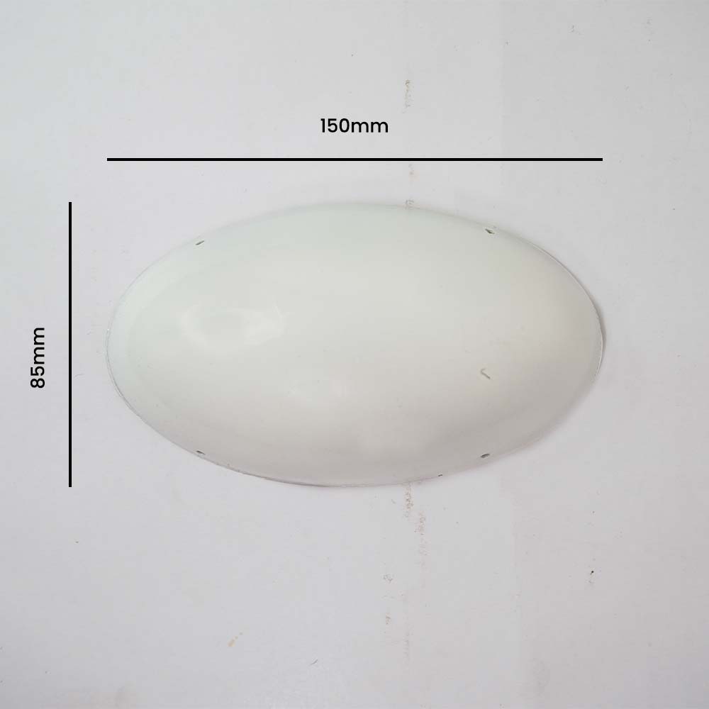 Borosilicate White Oval Glass Dome – 150 x 85 mm | Chandelier Part | 100 Pcs Per Box