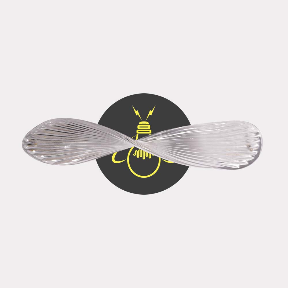 Borosilicate Glass Infinity Leaf – 200x40mm Clear | Chandelier Part | 100 pieces per box