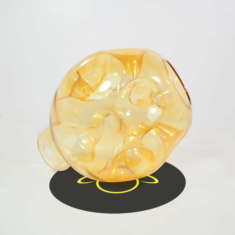 Gold Borosilicate Glass – 5 Inch Round Spiked Globe | Lighting Component for Chandeliers