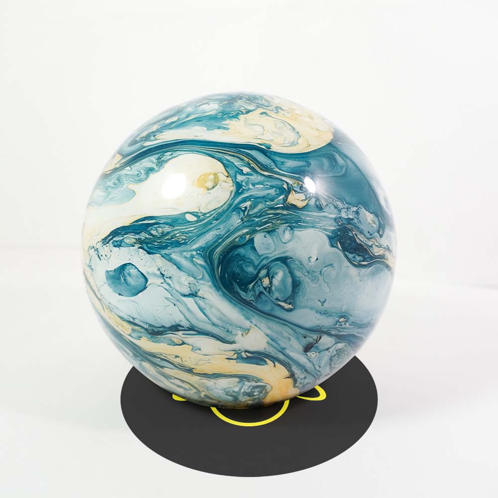 OceanMist Blue FluidFlow Borosilicate Glass Ball – 6 Inch Round | Lighting Component for Chandeliers