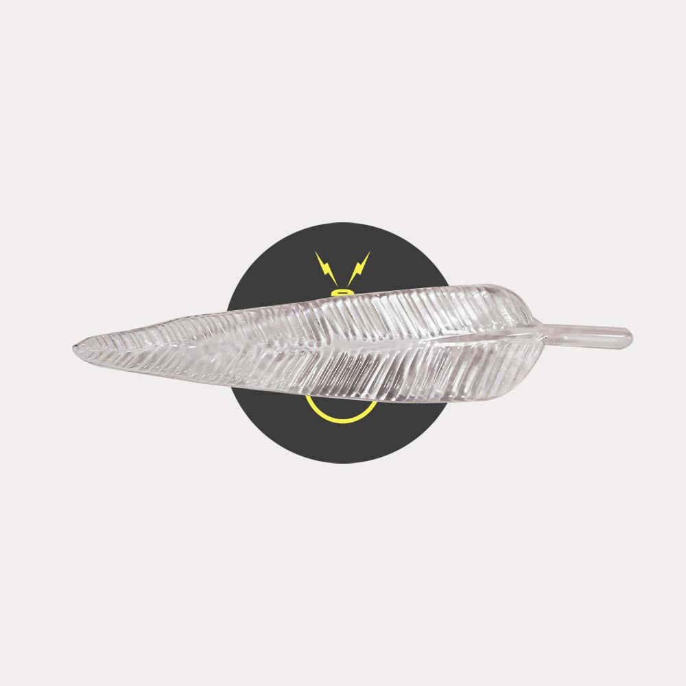 Borosilicate Glass Ashok Tree Leaf – Clear 220mm | Lighting Component for Chandeliers | 100 Pieces per Box