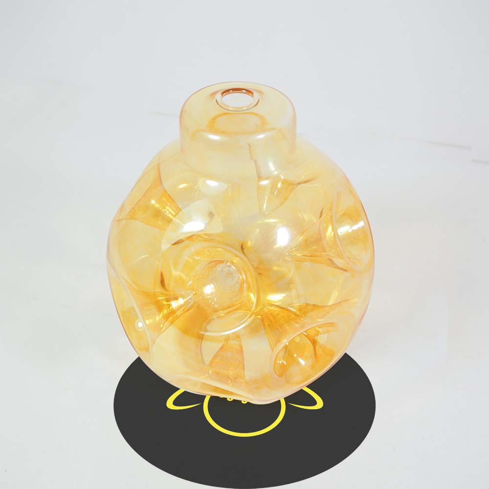Gold Borosilicate Glass – 5 Inch Round Spiked Globe | Lighting Component for Chandeliers