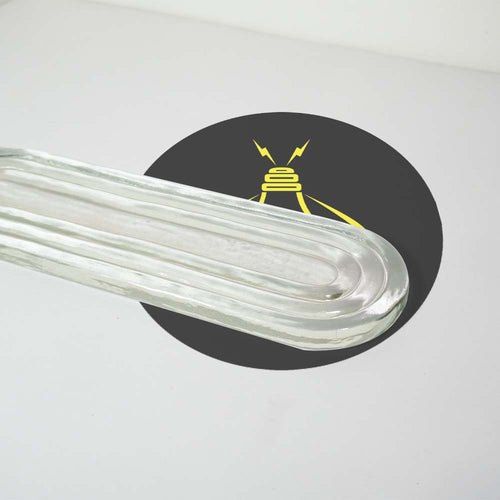 Borosilicate Clear OvalWave Glass – 320 x 95 mm | Chandelier Part | 100 Pcs In Per Box