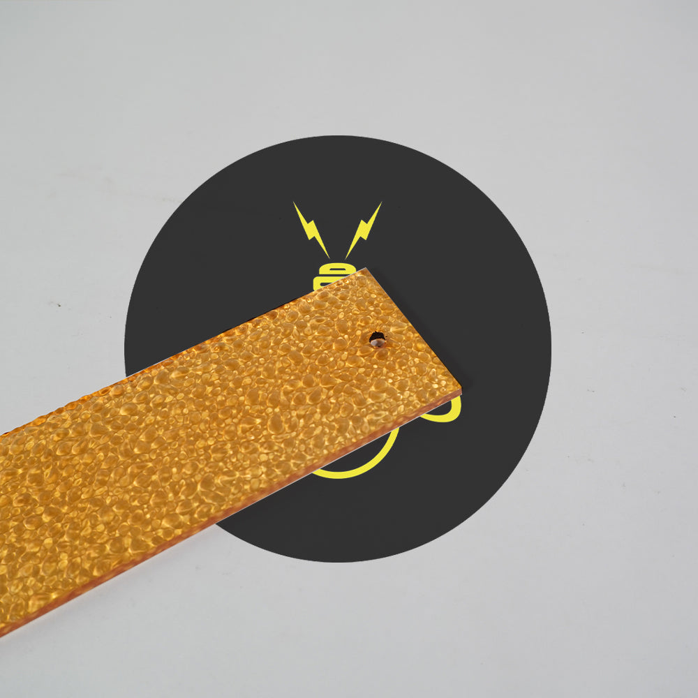 Borosilicate Glass Texture – Gold Finish 300mm | Lighting Component for Chandeliers | Per box 100 pcs