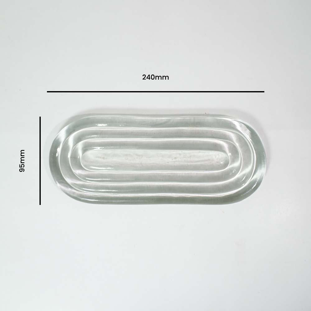 Borosilicate Clear OvalWave Glass – 320 x 95 mm | Chandelier Part | 100 Pcs In Per Box