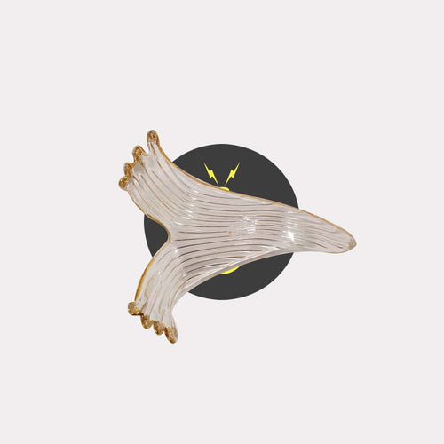 Borosilicate Glass Wave Drift Leaf – 125mm Clear | Lighting Component for Chandeliers