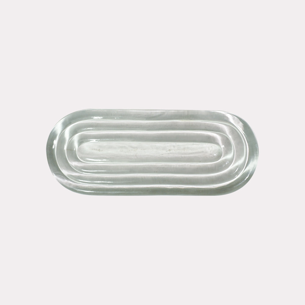 Borosilicate Clear OvalWave Glass – 320 x 95 mm | Chandelier Part | 100 Pcs In Per Box