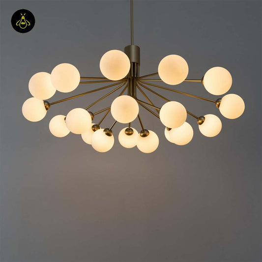 Gold Plated Pendant Lamp – Elegant 18 Ball Design | Decorative Lighting for Living Room, Dining | Jagmag Lights