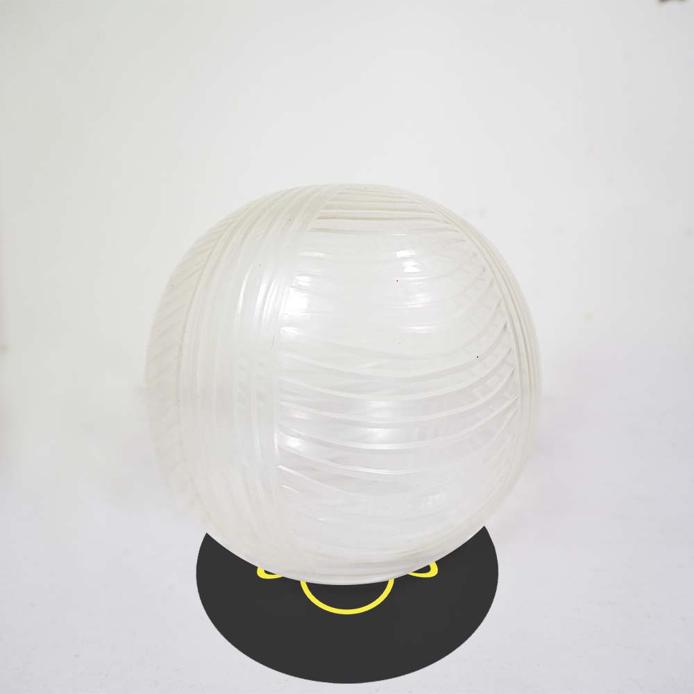 Clear Borosilicate WaveStripe Ball Glass – 5 Inch | Lighting Component for Chandeliers