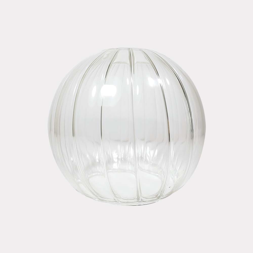 Clear Borosilicate Wave Glass Globe – 5 Inch Round | Lighting Component for Chandeliers
