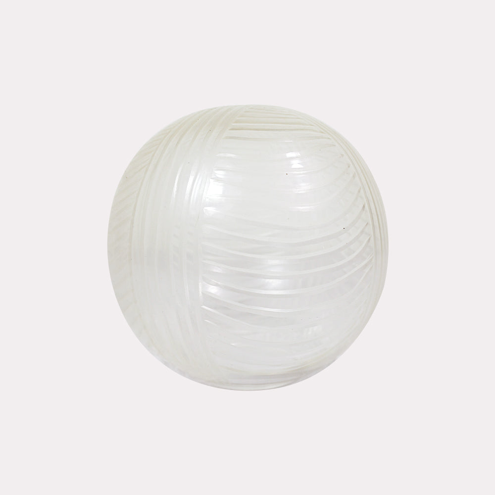 Clear Borosilicate WaveStripe Ball Glass – 5 Inch | Lighting Component for Chandeliers