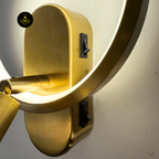 LED Circle Wall Light – Gold & Black Reading Light | Wall Light for Bedroom & Study | Jagmag Lights