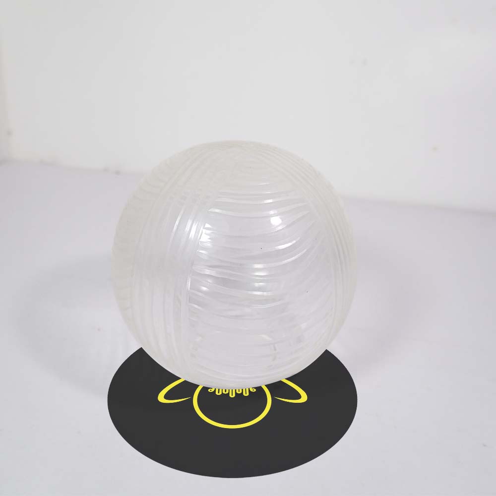 Clear Borosilicate WaveStripe Ball Glass – 5 Inch | Lighting Component for Chandeliers