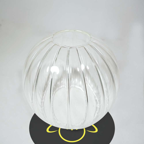 Clear Borosilicate Wave Glass Globe – 5 Inch Round | Lighting Component for Chandeliers