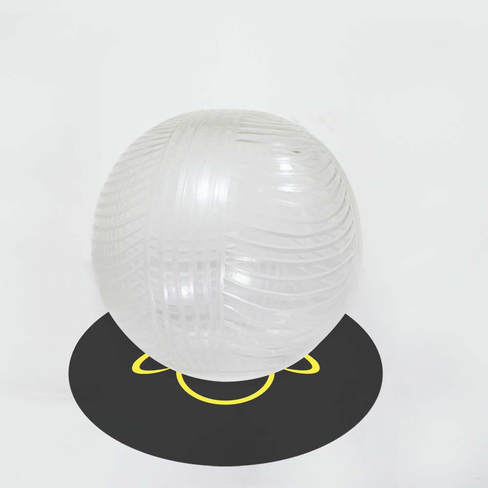 Clear Borosilicate WaveStripe Ball Glass – 5 Inch | Lighting Component for Chandeliers