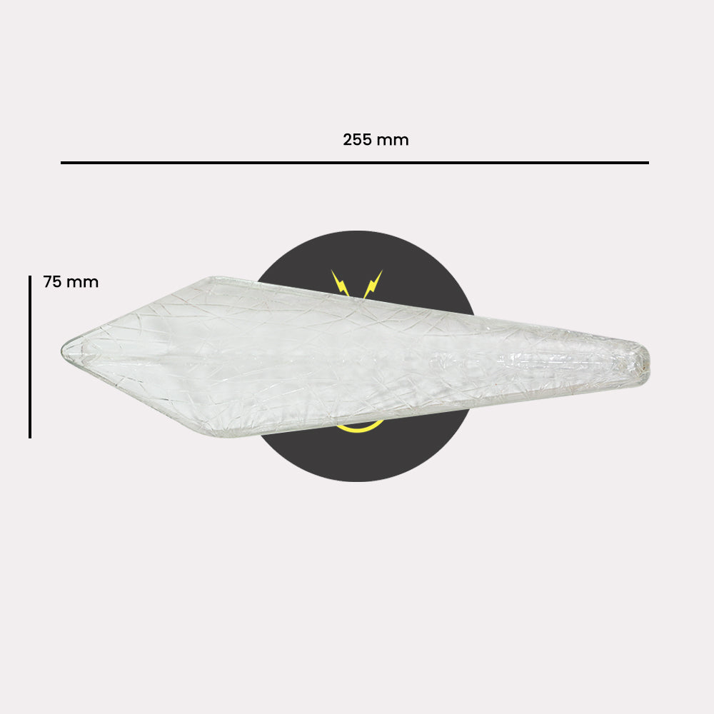 Clear Borosilicate Crystal Edge Glass Bar – 255mm | Chandelier Lighting Component | 100 Pcs In Per Box