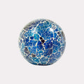 Blue Borosilicate Aqua Crackle Glass Ball – 6.5 Inch | Lighting Component for Chandeliers