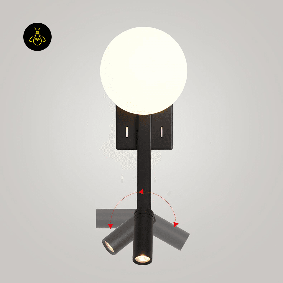 Jagmag Single Tail Wall Lamp, Adjustable Wall Sconce with Iron Art Design, Black - Fancy and Decorative lights - Brand name jagmag lights