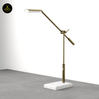Jagmag LED Desk Lamp - Antique Brass Metal with Marble Base, 26-Inch Height, Touch Dimmer, for Office & Study - Fancy and Decorative lights - Brand name jagmag lights