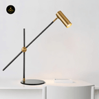 Jagmag Lektor Table Lamp - Articulating Metal Lamp in Gold & Black, 60cm Diameter, for Versatile Lighting - Fancy and Decorative lights - Brand name jagmag lights