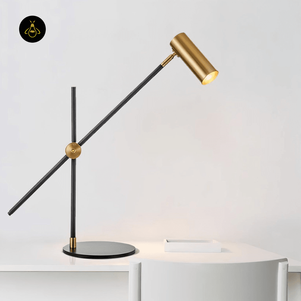 Jagmag Lektor Table Lamp - Articulating Metal Lamp in Gold & Black, 60cm Diameter, for Versatile Lighting - Fancy and Decorative lights - Brand name jagmag lights