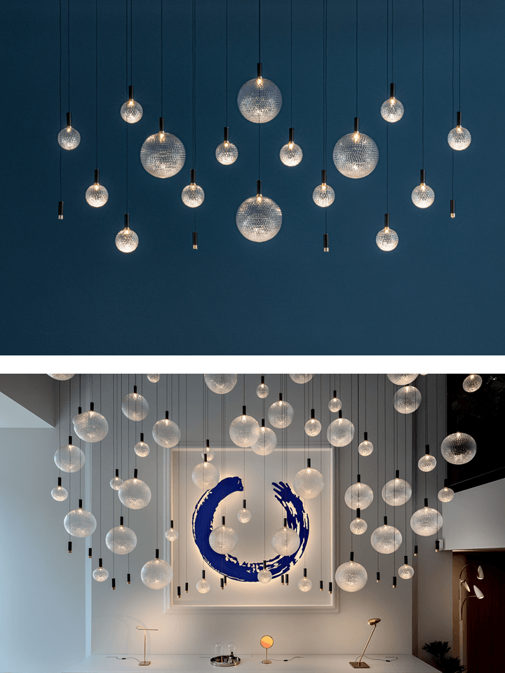 Jagmag Elegant Glass Sphere Chandelier - Satin Steel with Nickel Connectors, 78cm Base, for Luxurious Interiors - Fancy and Decorative lights - Brand name jagmag lights