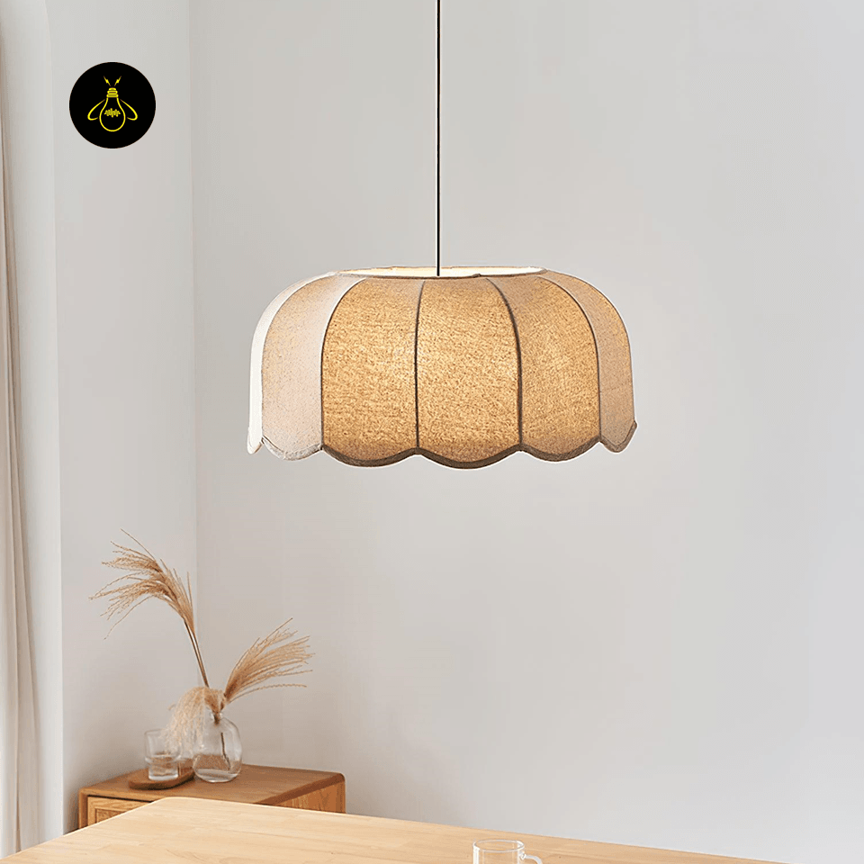 Jagmag Lights Fabric Pendant Light | Textured Beige Shade | E26/E27 | India - Jagmag Lights