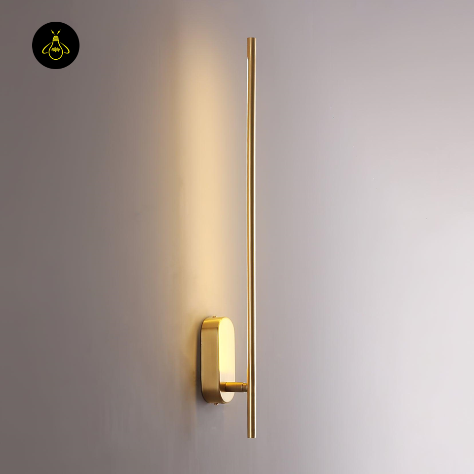 Jagmag Modern Wall Sconce with Brass Finish and Integrated LED, 23.6" High, for Living Room or Bedroom