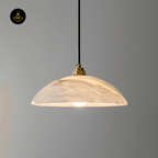 Jagmag Lights Alabaster Hanging Light | Dome Pendant | E26/E27 | Gold Accents | India - Fancy and Decorative lights - Brand name jagmag lights