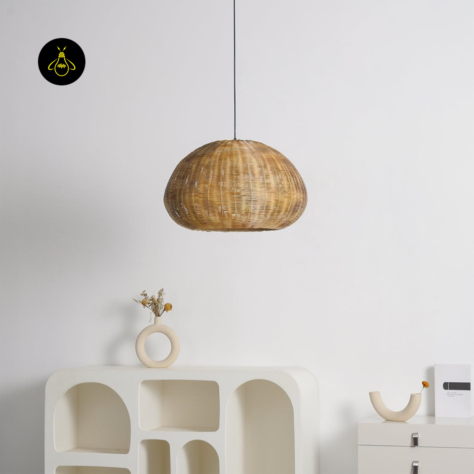 Jagmag Lights Eco-Friendly Bamboo Hanging Light | E26/E27 | Natural Finish | Kitchen & Bathroom | Made in India