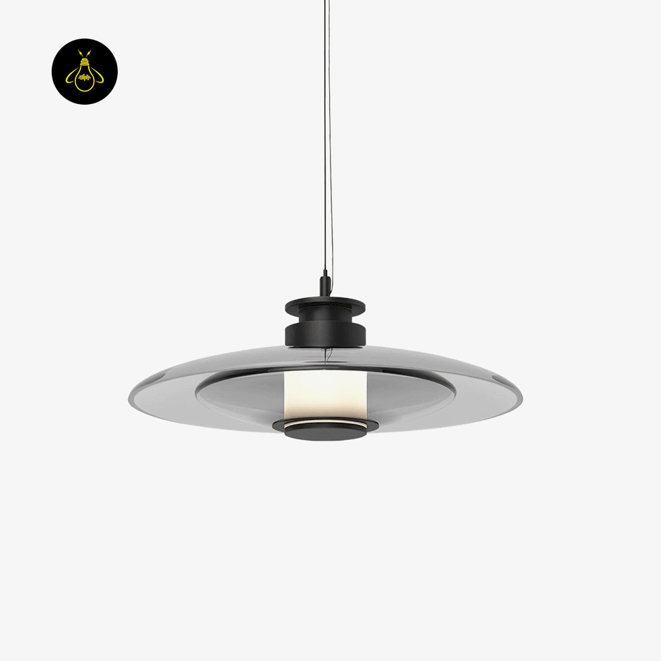 Jagmag Lights Frosted Glass Pendant Light | Float Design | LED | Gold/Black | India - Fancy and Decorative lights - Brand name jagmag lights