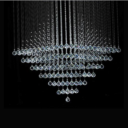 Jagmag Lights Modern Crystal Chandelier with K9 Crystals and Chrome Base, Funnel Design, for Living Room and Foyer