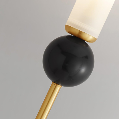 Jagmag Modern Wall Sconce with Marble Sphere, Brass Finish, and Acrylic Diffuser, 45.3" High