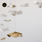 Jagmag Lights Cascading Wave Chandelier with Integrated LED, 29.5″ Diameter, for Living Room or Dining Room - Fancy and Decorative lights - Brand name jagmag lights