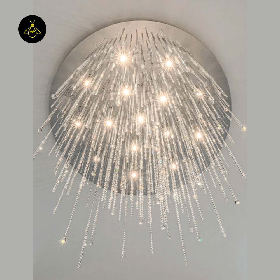 Jagmag Lights Westminster Crystal Chandelier II, 2 Feet Height, Crystal & Stainless Steel, for Dining Room or Kitchen - Fancy and Decorative lights - Brand name jagmag lights