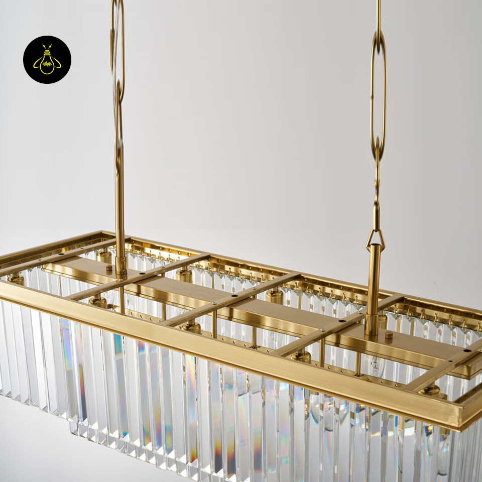 Jagmag Lights Eternal Shine Crystal Chandelier, Satin Gold Finish, for Living Room or Dining Room