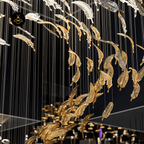 Jagmag Lights Crystal Feather Chandelier with Hand Blown Glass, 31.5-Inch, for Upscale Venues - Fancy and Decorative lights - Brand name jagmag lights