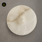 Jagmag Lights Alba Alabaster Wall Lamp with Halo Effect, 35cm Diameter, for Indoor Spaces - Fancy and Decorative lights - Brand name jagmag lights