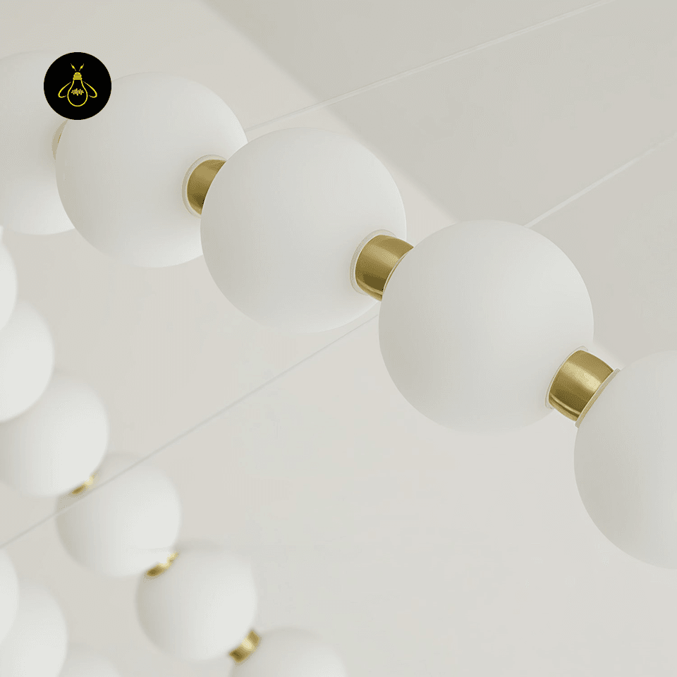 Jagmag Modern Acrylic Pearl Chandelier - Brass Finish, 32.3/40.2-Inch - Statement Lighting - Fancy and Decorative lights - Brand name jagmag lights