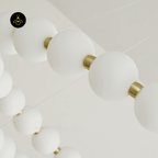 Jagmag Modern Acrylic Pearl Chandelier - Brass Finish, 32.3/40.2-Inch - Statement Lighting - Fancy and Decorative lights - Brand name jagmag lights