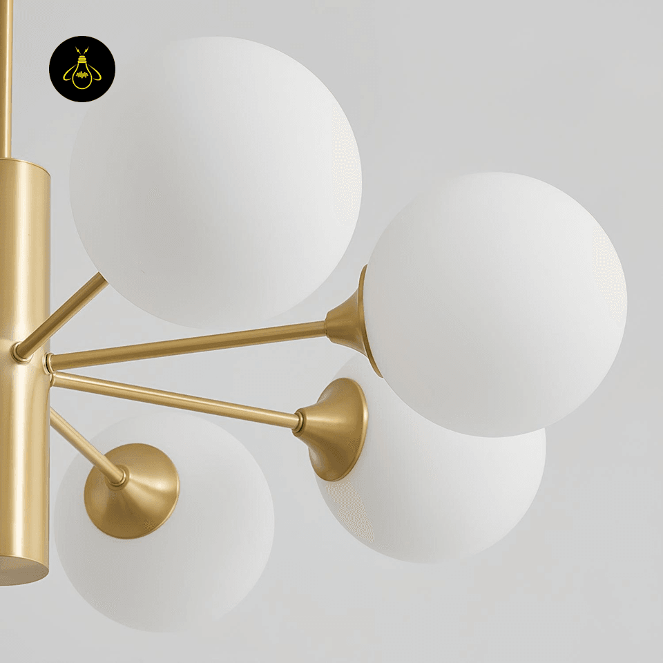 Jagmag Modern Brass Chandelier with 8 Lights, 31.5-Inch Diameter, for Dining Room - Fancy and Decorative lights - Brand name jagmag lights