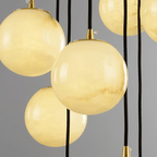 Jagmag Modern Alabaster Ball Chandelier - 18 Lights, 23.6-Inch - Statement Lighting - Fancy and Decorative lights - Brand name jagmag lights
