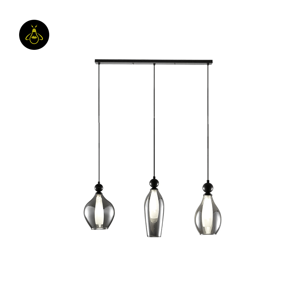 Jagmag Lights Vista Glass Hanging Light | Teardrop Pendant Lamp | Modern Smoked Glass | LED | India - Fancy and Decorative lights - Brand name jagmag lights