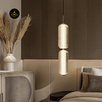 Jagmag Lights Linear Glass Pendant Light | Elma Design | LED | Gold & Clear | India - Fancy and Decorative lights - Brand name jagmag lights