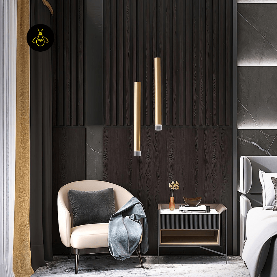 Jagmag Lights Modern Pendant Light | LED | Gold/White | 1/2/3 Heads | Living/Dining Room | Made in India - Fancy and Decorative lights - Brand name jagmag lights